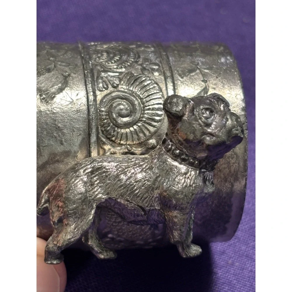 19th Century Bulldog Silver Napkin Ring